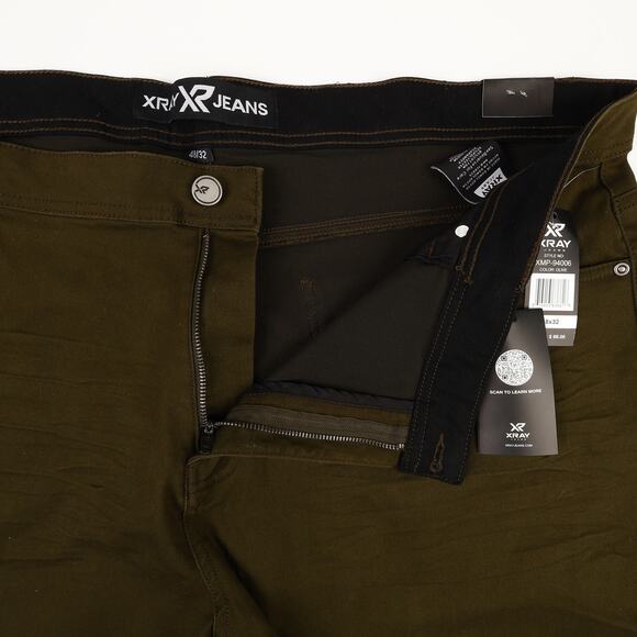 NEW XRAY XR Jeans Mens 48x32 Commuter Pants Jeans  Slim Fit Olive Green Stretch - Picture 7 of 11